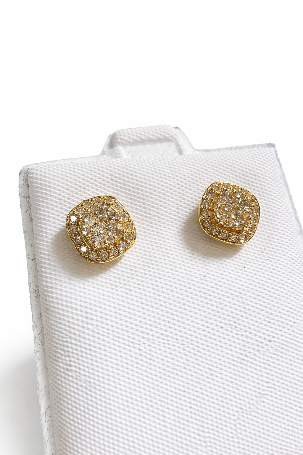 10K Gold Stud Earrings with Cubic Zirconia
