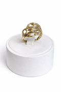10K Gold Ring – Intertwined Chain Design