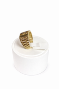 Men's gold ring with a dollar sign symbol