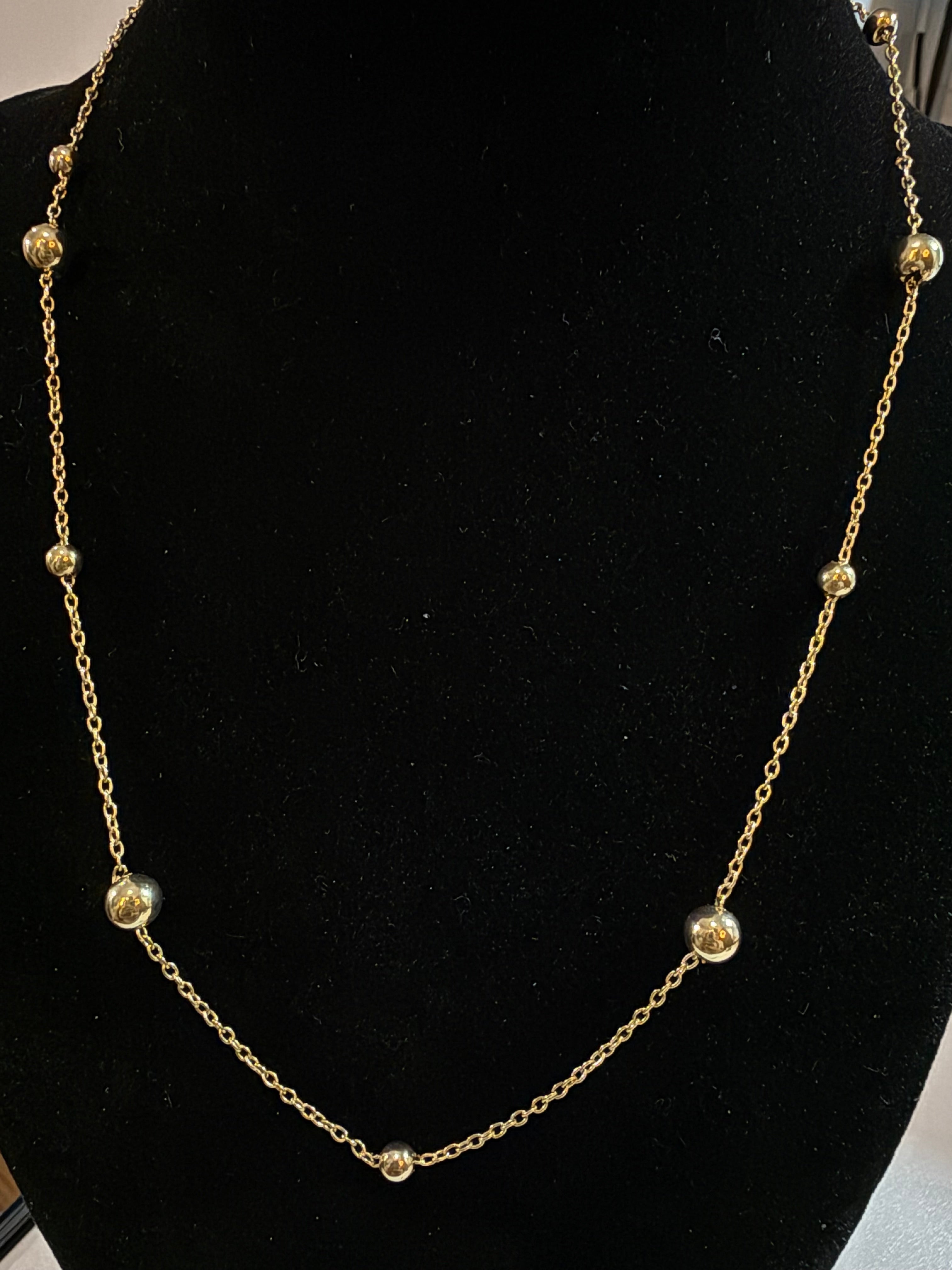 10K Gold Station Necklace