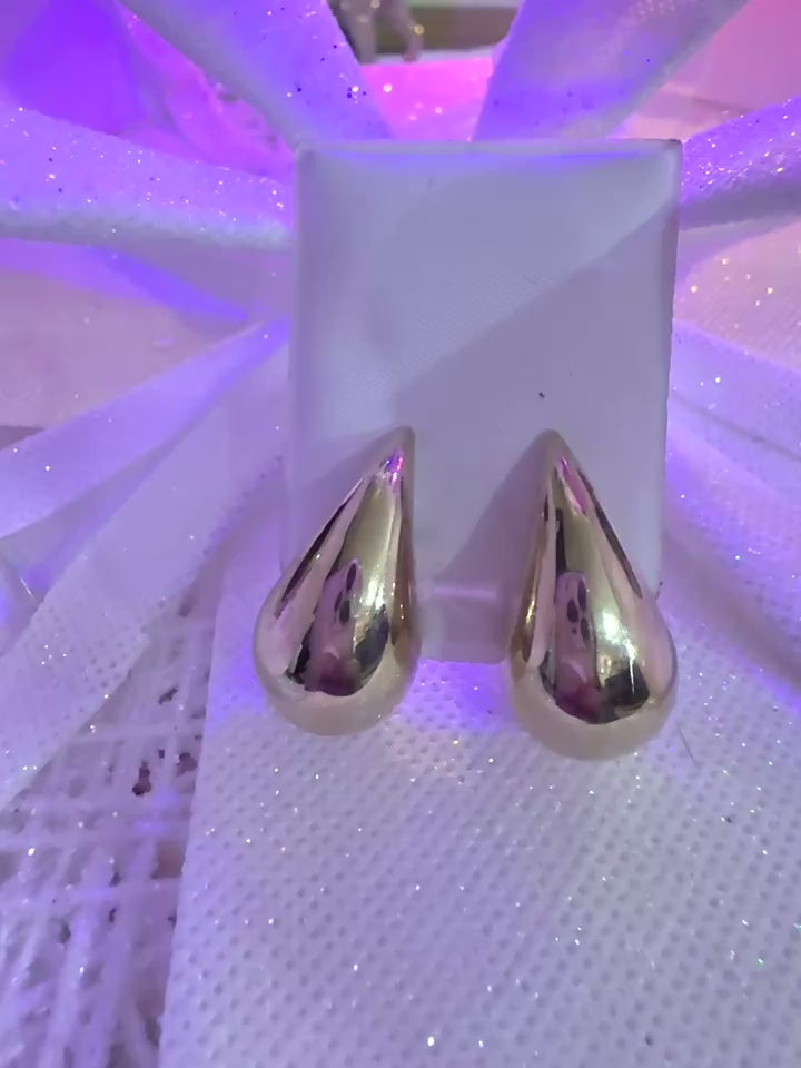 pendientes estilo gotas de oro 10 kilates